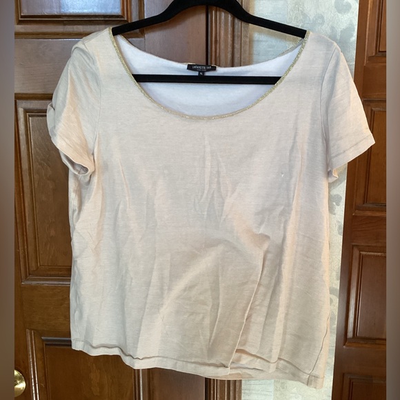 Lafayette 148 New York Tops - Lafayette 148 New York Cream Short Sleeve Tee